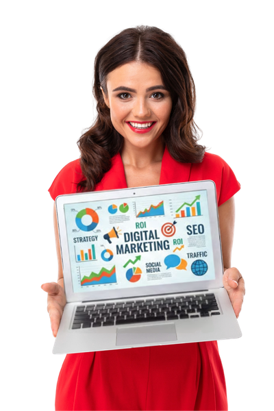 Woman entrepreneur working on digital marketing